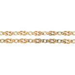 A 9CT GOLD CHAIN, 50CM L, 14G++GOOD CONDITION