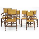 A SET OF SIX MAHOGANY DINING CHAIRS INCLUDING TWO ELBOW CHAIRS, EARLY 20TH C