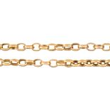 A GOLD CHAIN, MARKED 9K, 76CM L, 55G++GOOD CONDITION