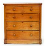 A VICTORIAN MAHOGANY CHEST OF DRAWERS, 114CM H; 103 X 49CM