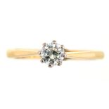 A DIAMOND SOLITAIRE RING IN 18CT GOLD, APPROX 0.4CT, MAKER'S MARK MJJ, 2.45G, SIZE K++TOWN MARK