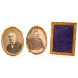 ONE AND A PAIR OF GILT BRASS PHOTOGRAPH FRAMES, 16 X 12CM AND CIRCA, EARLY 20TH C