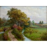 J. JOLLY, LATE AUTUMN, OIL ON BOARD, 18.5 X 25CM