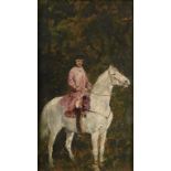 ATTRIBUTED TO JOHN LEWIS BROWN (1829-1890) STUDY FOR AN EQUESTRIAN, PORTRAIT, oil sketch on panel,