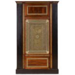 A VICTORIAN ROSEWOOD, EBONISED AND ANGLO INDIAN IVORY AND SADELI WARDROBE, EARLY-MID 19TH C AND MADE