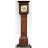 A GEORGE III OAK EIGHT DAY LONGCASE CLOCK, THE BRASS AND SILVERED DIAL INSCRIBED RICH HACKETT