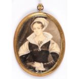 AN EARLY 19TH BRASS MINIATURE FRAME, 10CM H INCLUDING LOOP