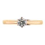 A DIAMOND SOLITAIRE RING IN 18CT GOLD, MARKED DIA 0.25, 3.5G, SIZE L++GOOD CONDITION