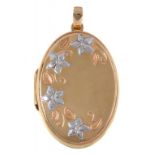 A 9CT GOLD LOCKET, 38MM, 4.6G++GOOD CONDITION