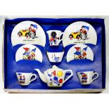 A CHAD VALLEY EARTHENWARE ENID BLYTON NODDY CHILD'S TEA SET, TEAPOT AND COVER 9CM H, PRINTED