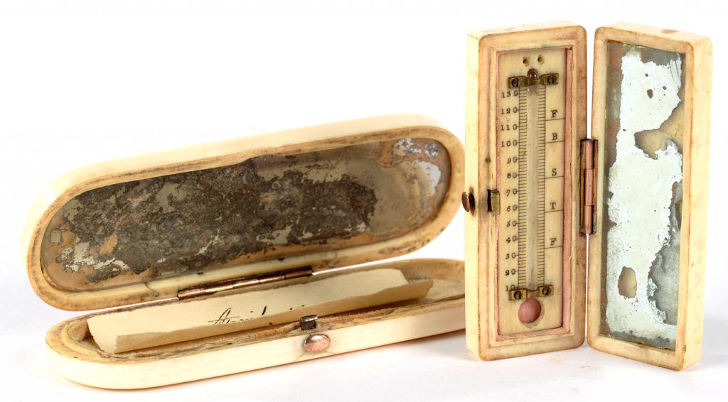 AN EARLY 19TH C ENGLISH IVORY TOOTHPICK BOX, A MIRROR TO THE UNDERSIDE OF THE LID, 19CM L AND A