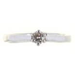 A DIAMOND SOLITAIRE RING IN PLATINUM, MARKED DIA 0.20, 950, EDINBURGH 2000, 5.55G, SIZE O++GOOD