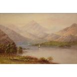 ALBERT MILTON DRINKWATER (1862-1923), HIGHLAND LANDSCAPES, a pair, both signed, watercolour, 29.5