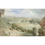 RICHARD WESTMACOTT THE YOUNGER, RA (1799-1872) LANDSCAPE signed with initials and inscribed