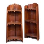 COLLEGE ROWING. A PAIR OF VARNISHED WOOD BOOKCASES MADE FROM EIGHTS OR 'SHELLS', C1920 with later