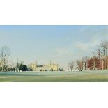 †PETER NEWCOMBE (1943-) CASTLE ASHBY signed and dated 1994, watercolour and bodycolour, 13 x 23cm++