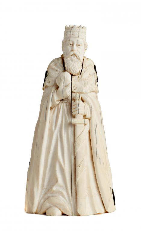 A CONTINENTAL IVORY FIGURE OF FREDERICK I (BARBAROSSA), LATE 19TH C and of vierge ouvrante type - Image 2 of 2