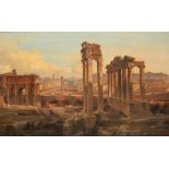 FOLLOWER OF SIR CHARLES LOCK EASTLAKE THE ROMAN FORUM oil on canvas, 33 x 53.5cm++Varnish yellowed