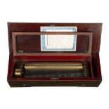 A SWISS KEY WOUND CYLINDER MUSICAL BOX, DAVID LECOULTRE, NO, 10266, C1845 playing eight airs as