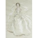 †OLIVER HILARY SAMBOURNE MESSEL (1904-1978) DESIGN FOR A WEDDING DRESS signed and inscribed