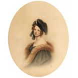 ENGLISH SCHOOL, 19TH CENTURY A YOUNG MAN; A YOUNG LADY a pair, bust length, watercolour on card,