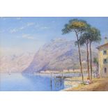 †CLAUDE HAMILTON ROWBOTHAM (1864-1949) A SUNLIT BAY signed, watercolour, 17 x 24cm ++In excellent