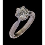 A DIAMOND SOLITAIRE RING the round brilliant cut diamond weighing approx 1.25ct, in 18ct gold,