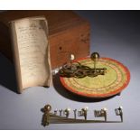 AN ENGLISH PORTABLE ORRERY, W & S JONES LONDON, C1800 the brass tellurian of four wheels and two