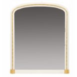 A VICTORIAN GILTWOOD OVERMANTLE MIRROR, MID 19TH C with low arched double cavetto frame, 140cm h,