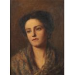 BLANCHE WARBURG (ACTIVE LATE 19TH/EARLY 20TH C) PORTRAIT OF A LADY head and shoulders, signed (in