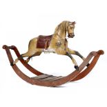 A VICTORIAN PAINTED WOOD ROCKING HORSE BY G & J LINES, LATE 19TH/EARLY 20TH C 126cm h++In entirely