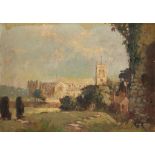 †WILLIAM ROGER BENNER, NSA (1884-1964) CHRISTCHURCH PRIORY signed, oil on canvas, 34 x 46.5cm and