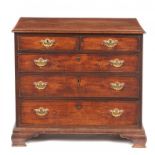 A GEORGE III MAHOGANY CHEST OF DRAWERS, C1780 78cm h; 52 x 85cm++Top stained and veneer lifting in