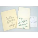 AUTOGRAPHS. BETTE DAVIS, AUTOGRAPH NOTE SIGNED TO SETH [HOLT, DIRECTOR OF THE FILM THE NANNY],