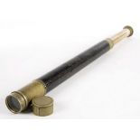 AN ENGLISH NICKEL BRASS 1 ¼ INCH REFRACTING TELESCOPE BY H. HUGHES AND SON LIMITED LONDON 417A/3967,