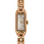 A 9CT GOLD AVIA LADY'S WRISTWATCH, BIRMINGHAM 1960, 15G ++SLIGHT WEAR TO DIAL FACE