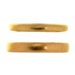 TWO 22CT GOLD WEDDING RINGS, BIRMINGHAM 1953 AND BIRMINGHAM 1926, 5.95G, SIZES L, N ++GOOD