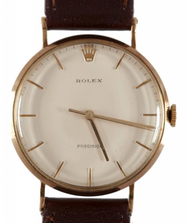 A ROLEX 9CT GOLD GENTLEMAN'S WRISTWATCH, CALIBRE 1252 MOVEMENT, IN PLAIN CASE, 33MM, CASEMAKER D.S.