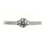 A DIAMOND SOLITAIRE RING IN PLATINUM, WEIGHING APPROX 0.5CT, 4.3G, SIZE O ++LOOSE SETTING