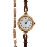 A 9CT GOLD LEDA LADY'S WRISTWATCH, AND A GOLD BRACELET, MARKED 9CT, 4.9G ++WATCH RUNNING; IN GOOD