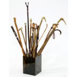 TWENTY VARIOUS WALKING CANES, VICTORIAN AND LATER