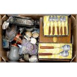 MISCELLANEOUS PLATED WARE, INCLUDING CASED SETS OF FLATWARE