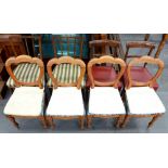 A SET OF FOUR VICTORIAN MAHOGANY DINING CHAIRS AND TWO OTHER PAIRS OF DINING CHAIRS