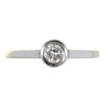 A DIAMOND SOLITAIRE RING IN PLATINUM, WEIGHING APPROX 0.12CT, BIRMINGHAM 2001, 3.85G, SIZE O ++