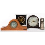 VINTAGE MOTORING. A SMITH'S NICKEL PLATED BRASS DASHBOARD TIMEPIECE OF HINGED DESIGN WITH BLACK