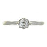 A DIAMOND SOLITAIRE RING IN PLATINUM, WEIGHING APPROX 0.25CT, MARKED PLAT, 3.45G, SIZE N ++SLIGHT