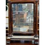 A VICTORIAN MAHOGANY DRESSING MIRROR, 86 X 63CM