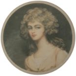 20TH C SCHOOL, PORTRAIT OF A YOUNG GIRL, INDISTINCTLY SIGNED AND DATED 95, CHALK, 25 X 29CM,