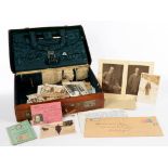 A LEATHER ATTACHE CASE, CONTAINING MISCELLANEOUS FAMILY PHOTOGRAPHS AND DOCUMENTS, CARTES DE