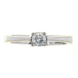 A DIAMOND SOLITAIRE RING IN 18CT WHITE GOLD, BIRMINGHAM 2003, 3.1G, SIZE I++GOOD CONDITION